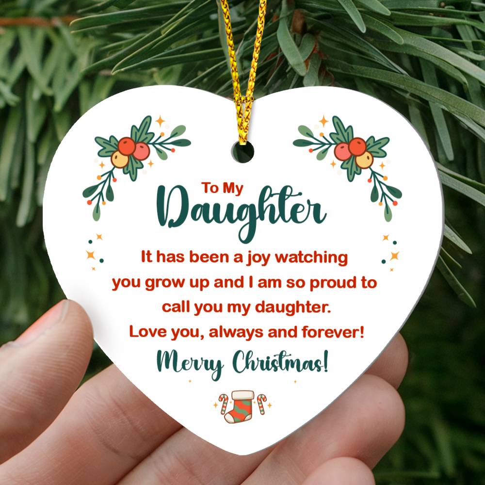 To My Daughter/Son Heart Christmas Ornament