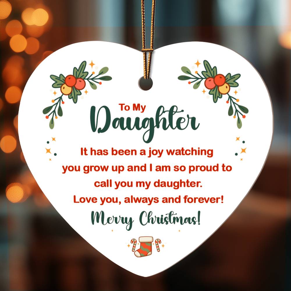 To My Daughter/Son Heart Christmas Ornament