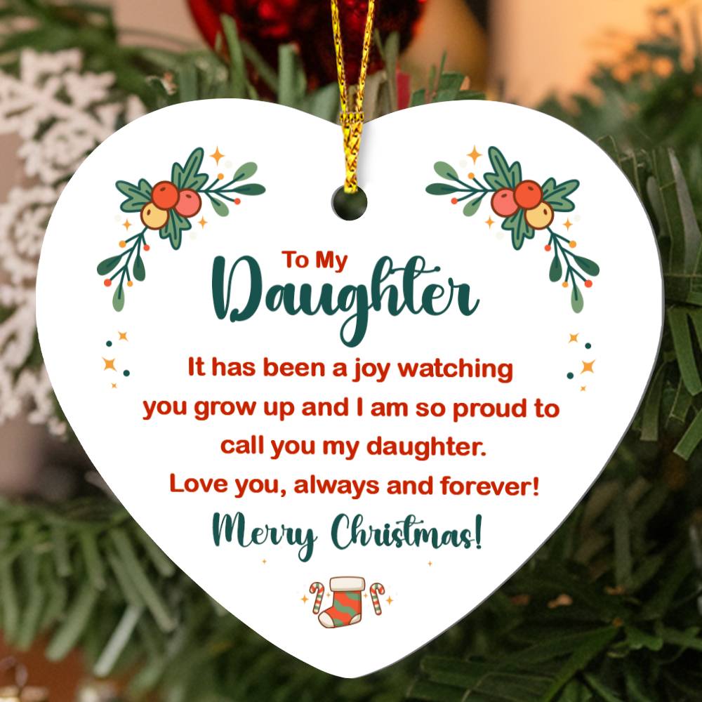 To My Daughter/Son Heart Christmas Ornament