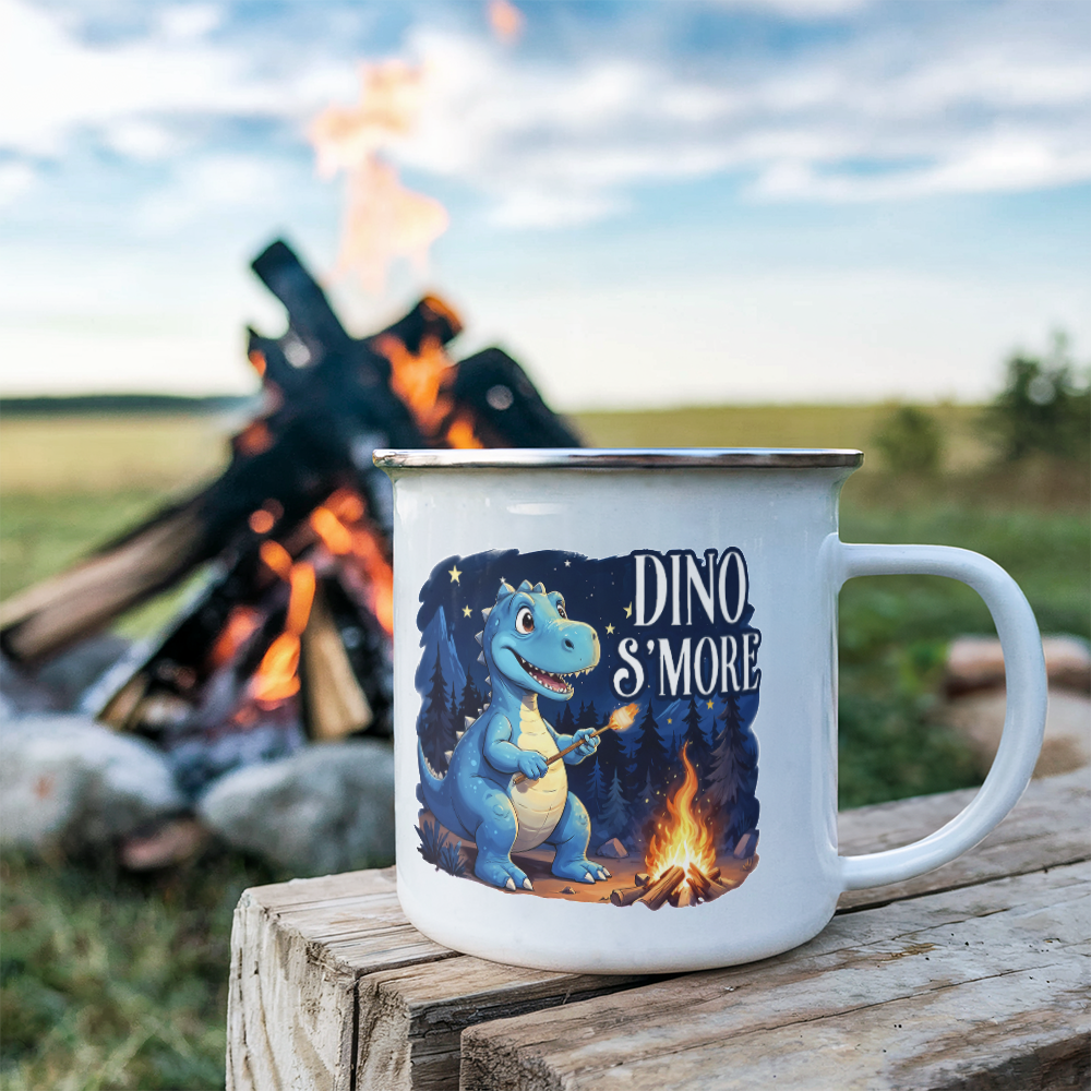 Dino S'more Enamel Camping Mug