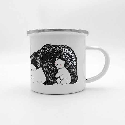 Mama Bear Enamel Camping Mug