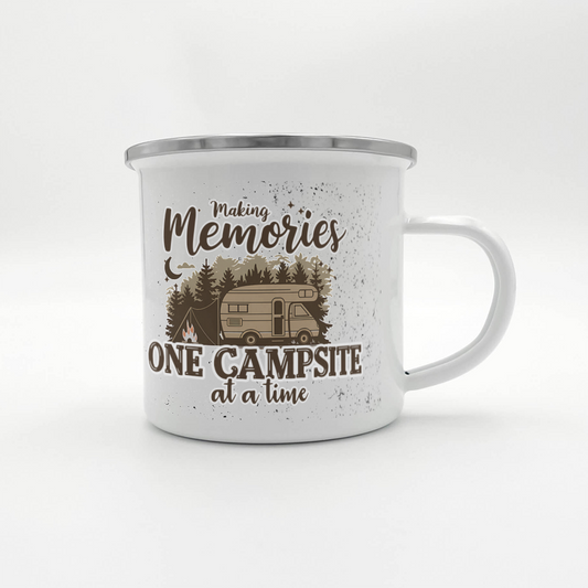 Making Memories One Campsite at a time Enamel Camping Mug