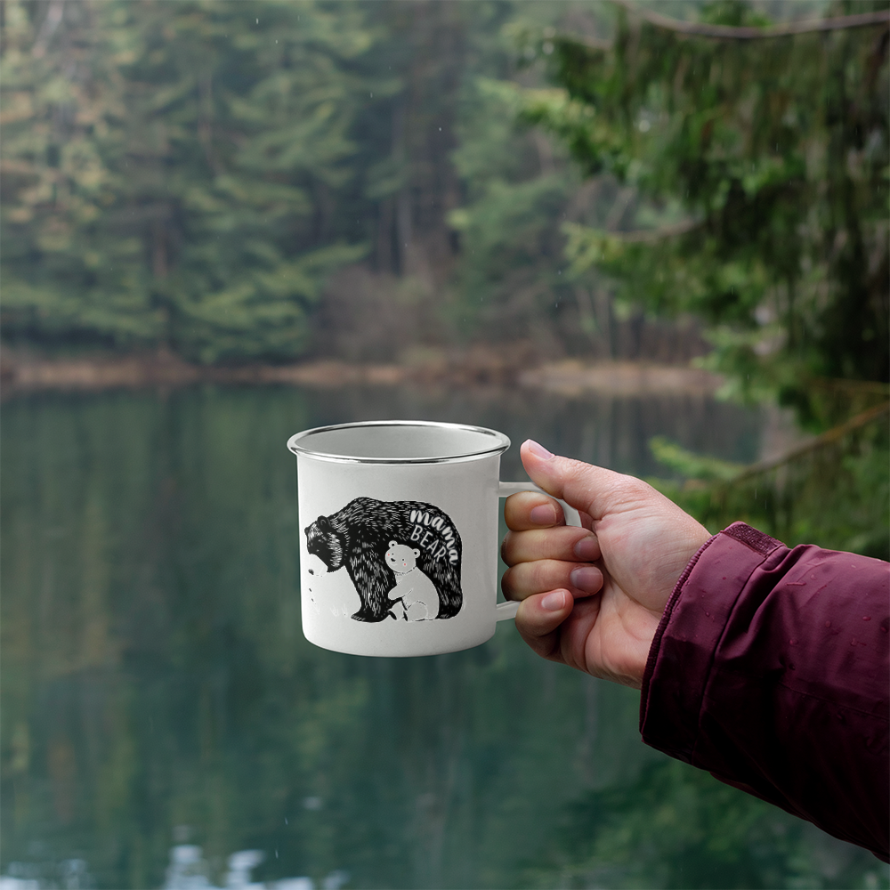 Mama Bear Enamel Camping Mug