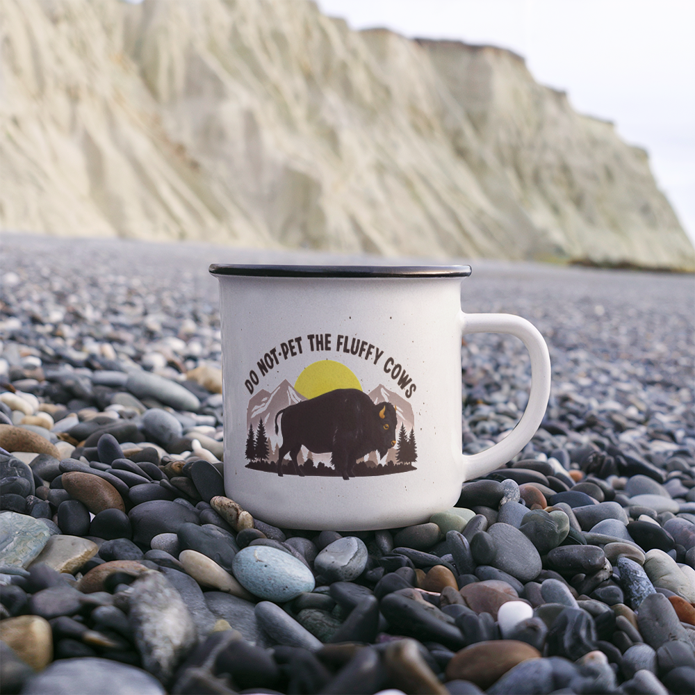 Do Not Pet the Fluffy Cows Enamel Camping Mug