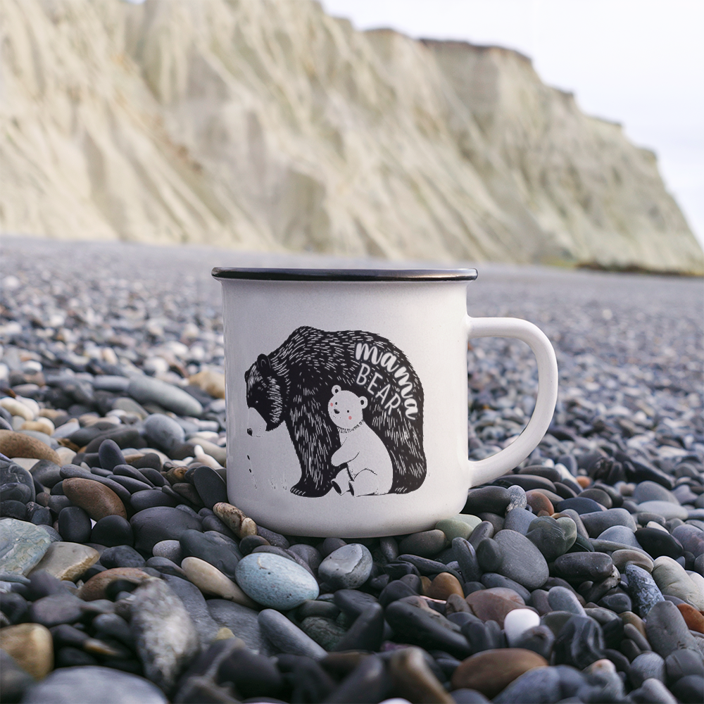 Mama Bear Enamel Camping Mug