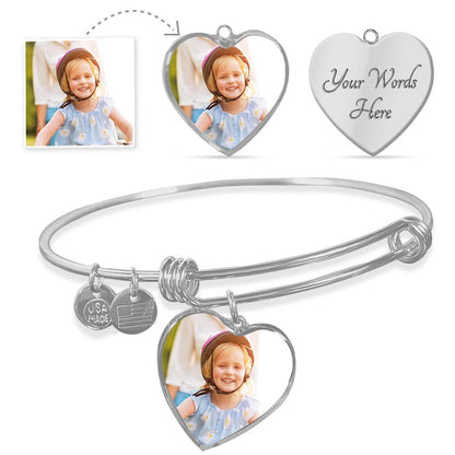 Custom Heart Photo Bangle