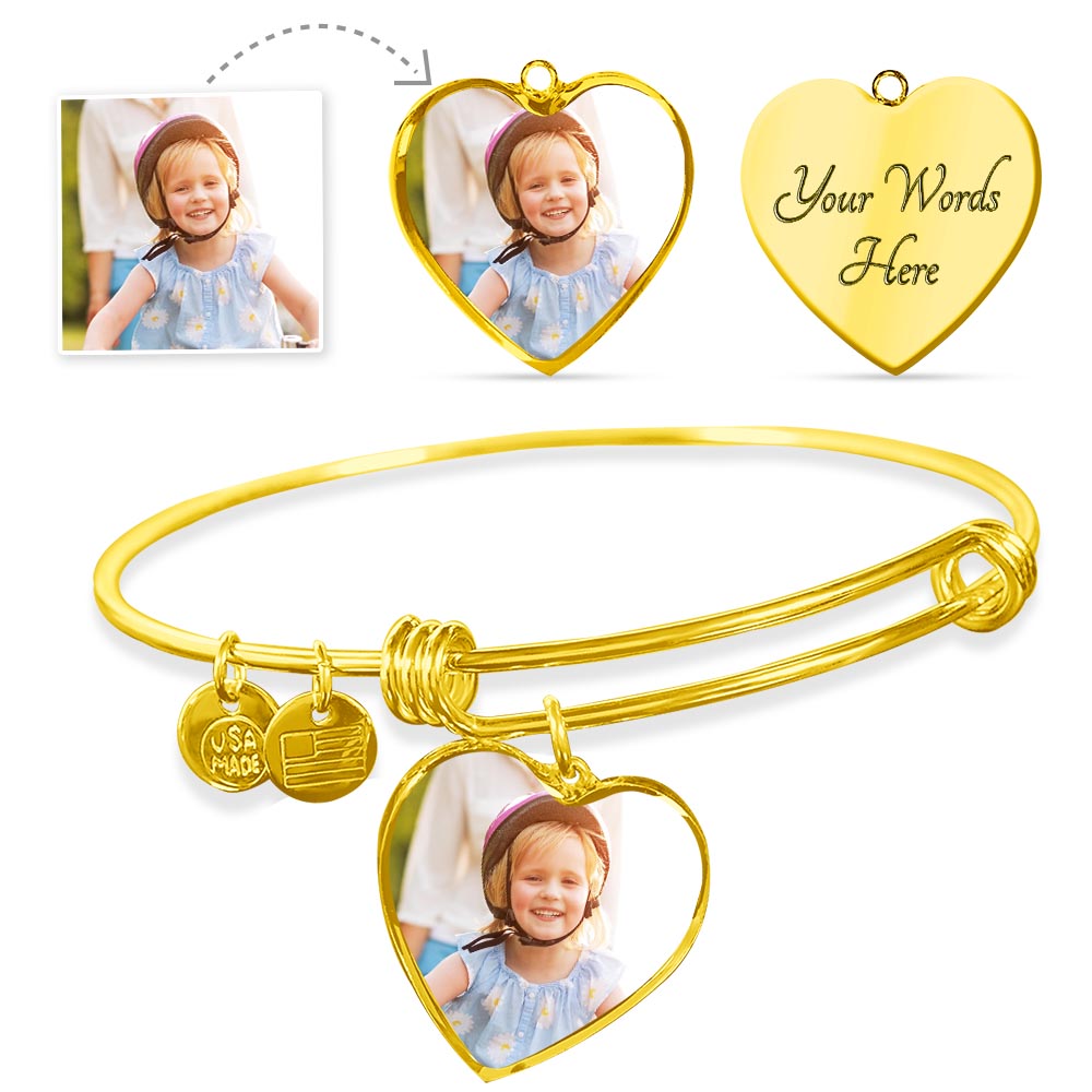 Custom Heart Photo Bangle