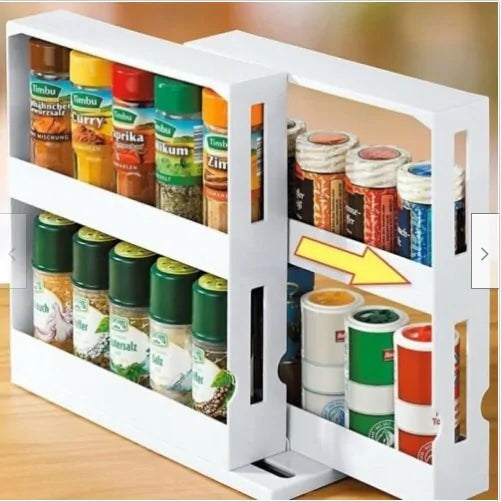 Double Layer Rotating Spice Rack: Organize Your Spices with Ease