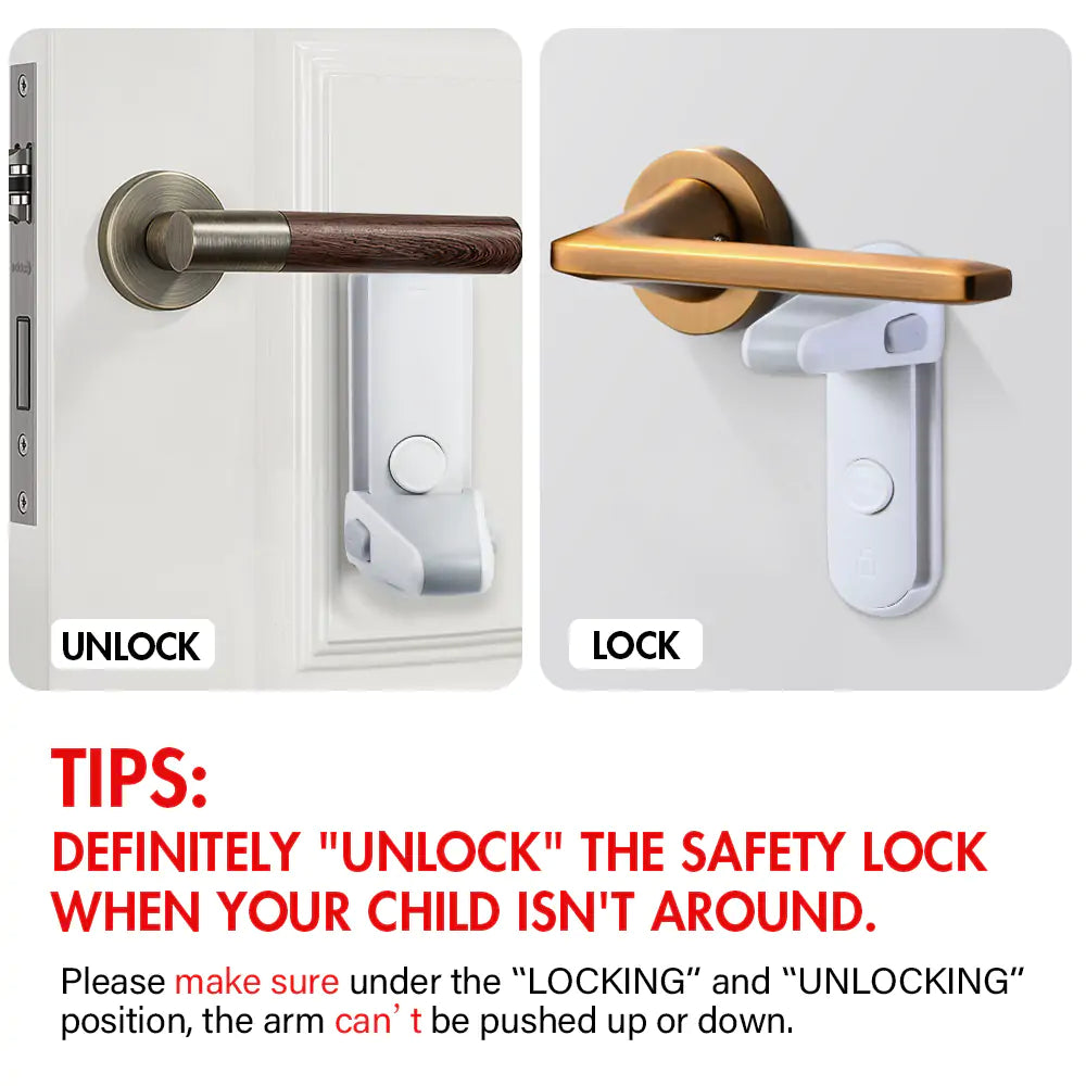 Safety Door Lever Lock - Childproof, Secure Lock for Home Safety Needs