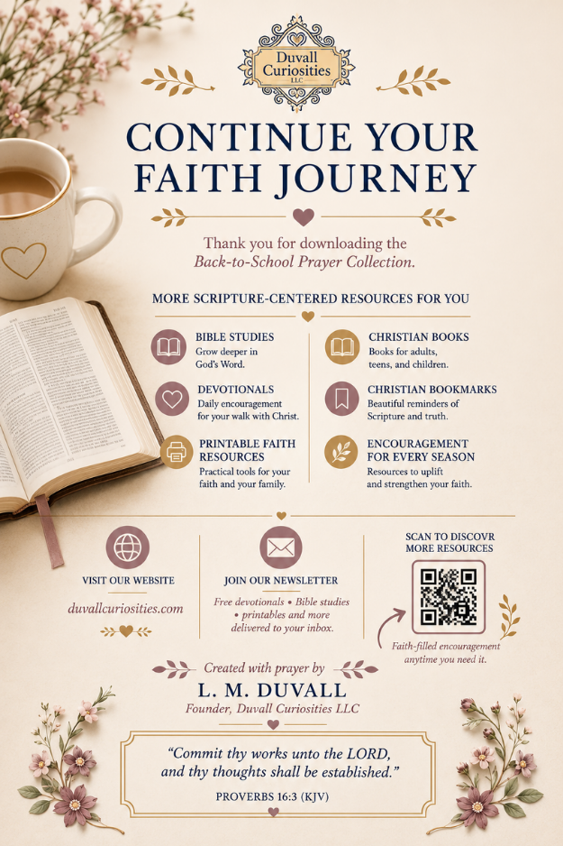 Christian printable featuring additional faith resources, newsletter signup, and Proverbs 16:3.