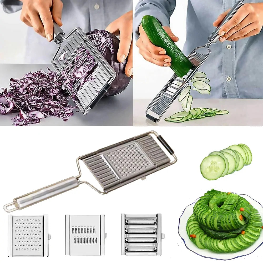 Multi-functional vegetable slicer in use