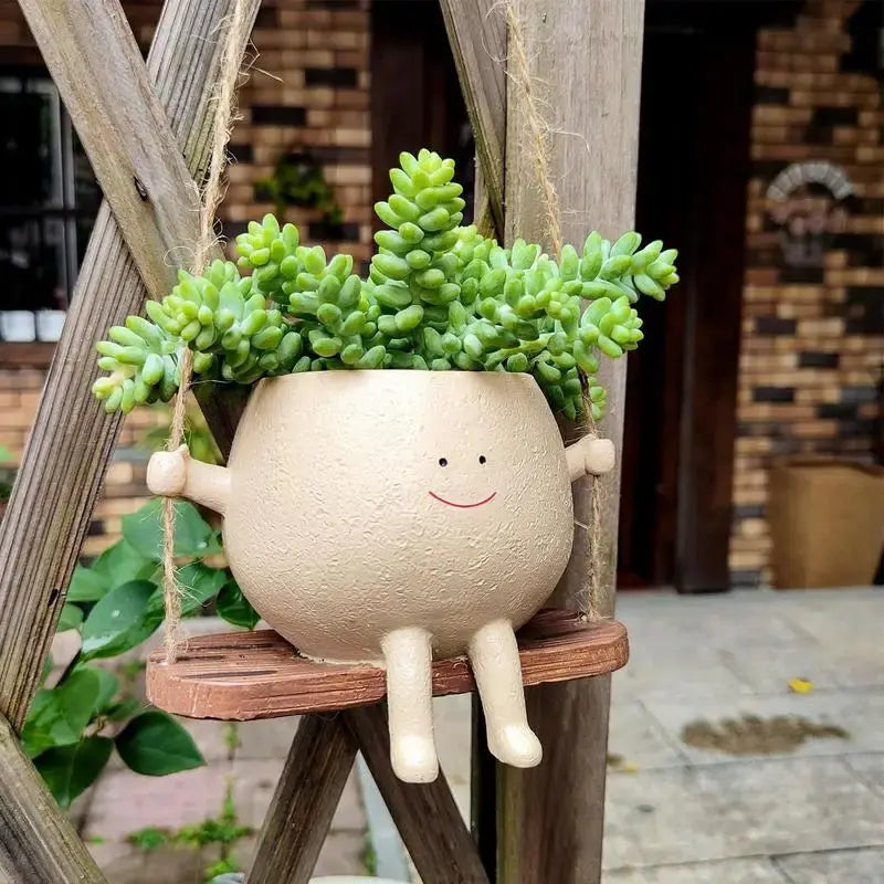 Swing Face Planter Pot: Unique and Whimsical Home Decor for Plants