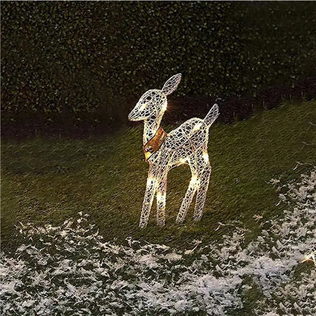 3-Piece Christmas LED Wrought Iron Deer Set: Elegant Holiday Decor