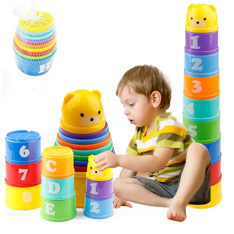 Colorful Figures Letters Stack Cup Tower for Fun Learning and Play