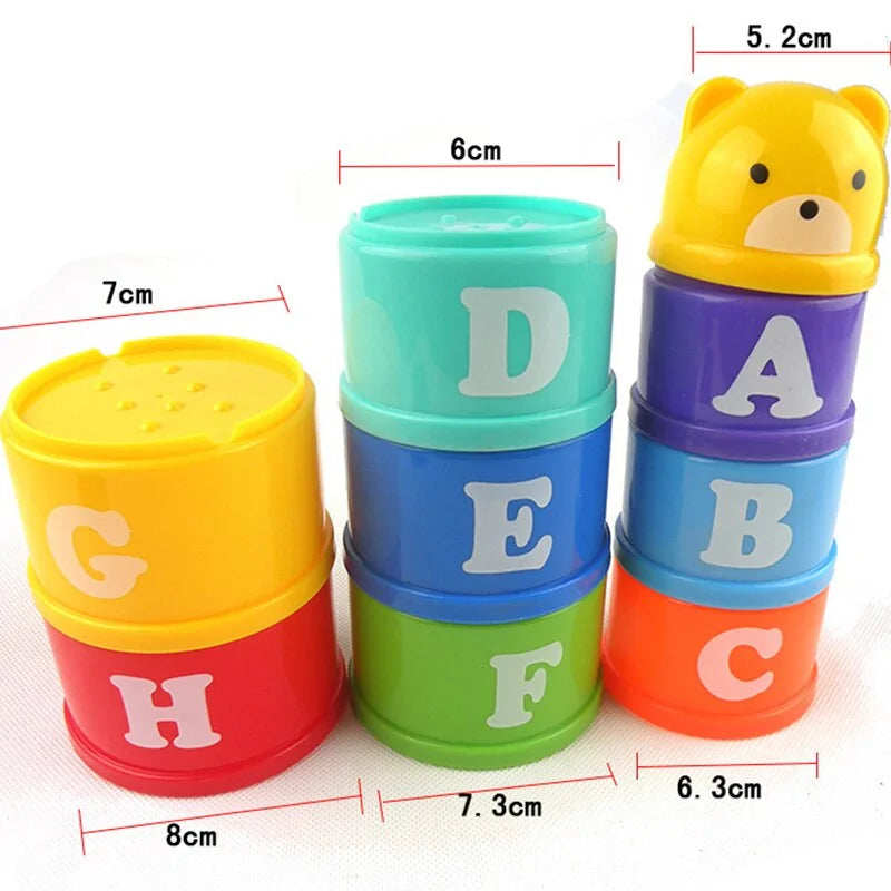 Colorful Figures Letters Stack Cup Tower for Fun Learning and Play